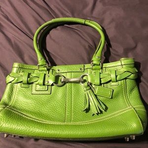 Coach Hamtons Pebbled Leather Handbag Purse F13084